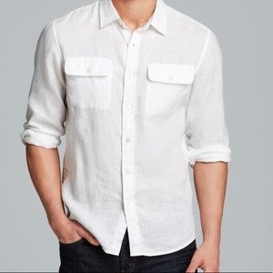 Michael Kors Linen Blend Double Pocket Shirt White